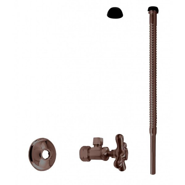 Westbrass Supply Kit, 5/8" OD x 3/8" OD x 12" Corrugated in Oil Rubbed Bronze D105K12X-12